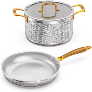 Stainless Steel Pots and Pans Set, 3-Piece